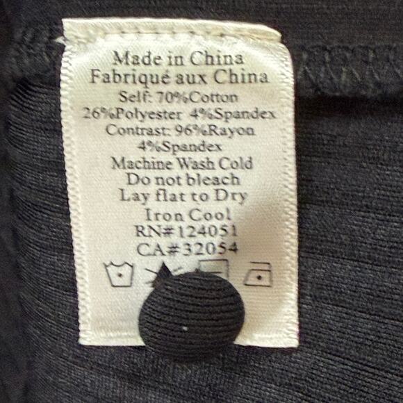 Anthropologie Porridge Joan Bell Sleeved Top Womens M Black Ribbed Boho Chic - Picture 13 of 14